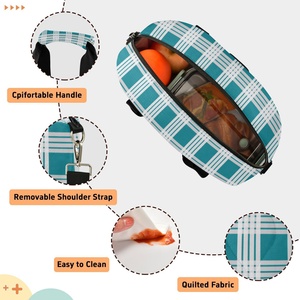 Hawaiian Turquoise Palaka Design Reusable Adult Women Insulated Tote Custom Print Quilted Lunch Cooler Bag for Picnic Office - Product Image 3