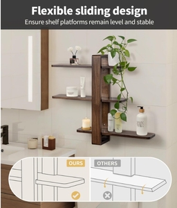 Hot Sale Holz schwimmende Regale Wand montage Pflanzen regal für Schlafzimmer & Wohnzimmer Weit verbreitet für Wohnkultur - Product Image 4