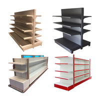 Étagère de présentation double face métallique légère Gansu pour magasin, rayonnage mural en métal pour supermarché