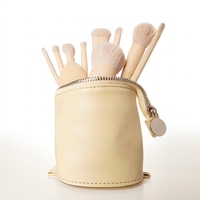 Pinceaux de maquillage double embout JLY 8 avec éponge de beauté, outils cosmétiques pour le visage et les yeux en poils synthétiques doux, ensemble de pinceaux de maquillage