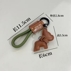 Xinche 크로스 보더 미니 프렌치 불독 키체인 펜던트, 심플한 만화 가죽 열쇠 고리 액세서리, 패셔너블한 가방 - Product Image 3