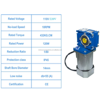 220V/110V rapport 1:80 18 tr/min 120W avant inverse moteur électrique AC réducteur à vis sans fin moteur et contrôleur de vitesse