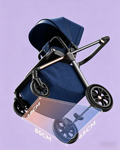 Passeggino 3-in-1 di Lusso in Lega di Alluminio Pieghevole, Carrozzina Multifunzionale con <span class=keywords><strong>Seggiolino</strong></span> <span class=keywords><strong>Auto</strong></span> per Bambini da 0-3 Anni - Product Image 3