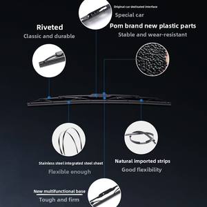 Spazzola tergicristallo universale in acciaio a forma di U in gomma per Audi per <span class=keywords><strong>Toyota</strong></span> <span class=keywords><strong>Avensis</strong></span> mitbrücz autovetture accessori per auto - Product Image 2