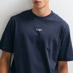Camiseta de Manga Corta con Cuello Redondo y Logotipo Azul Personalizado OEM, Camiseta de Hombre de Alta Calidad, Suave y Elástica, 100% Algodón - Product Image 4