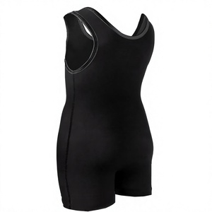 Maillot de lutte pour homme noir, rouge, bleu, imprimé drapeau, sublimé, anti-humidité, ajusté, sans manches, taille élastique, vêtement de sport pour adulte - Product Image 1