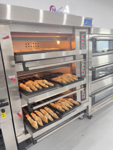 Four à gaz économique à 2 niveaux, 4 plateaux chacun avec vapeur et pierre, les niveaux sont séparés - Product Image 3