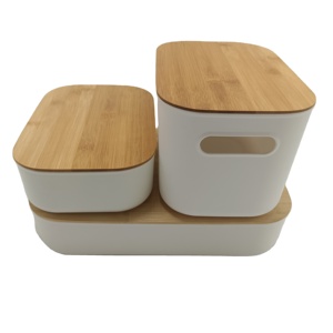Widely Used Superior Quality Outdoor Food Clothing Storage Bins Bamboo Lid
