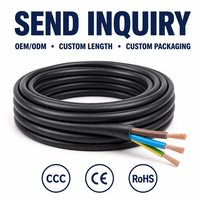 Kabel Daya Fleksibel 3 Core 2.5mm2 RVV 300/500V Cu/PVC/PVC Konduktor Tembaga Berisolasi PVC H05VV-F