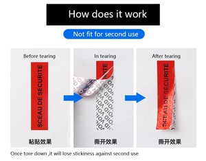 Etiqueta adhesiva vacía MOQ bajo personalizada Número de serie Transferencia parcial Tamper Evident Void Sticker Etiqueta de seguridad - Product Image 5