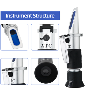 Refractómetro para Mosto de Cerveza y Vino THE01501B, Refractómetro de Elaboración de Cerveza de Doble Escala - Gravedad Específica 1.000-1.120 y 0-32% Brix - Product Image 4