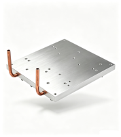 Plaque de refroidissement liquide en aluminium sur mesure avec tube en cuivre à emboîtement par compression pour le refroidissement des modules de puissance IGBT de chargeurs de véhicules électriques et de lasers