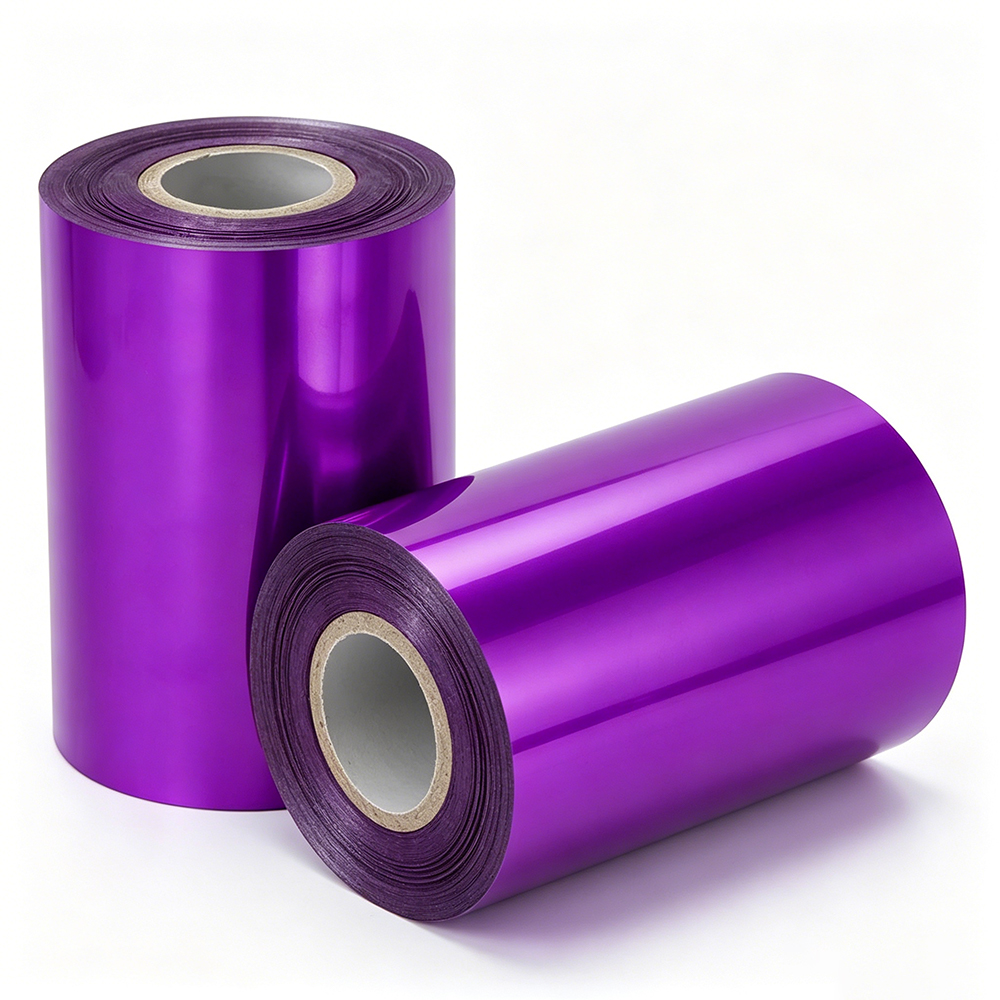 Purple Metallic Coated PET Film Heat Resistant Flexible Material For Industrial Surface Lamination Processing