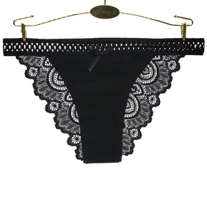 slipje vrouwen 12pcs verkoop Suppliers-Yun Meng Ni Directe Verkoop Back Lace Zichtbaar Tailleband Hollow Out Sexy Katoen Vrouwen Panties