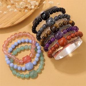 הכי טוב למכור הסיטונאי 8 מ "מ קריסטל טבעי חתול ראש קסם יוגה אלסטי צמיג מתנה ליום הולדת - Product Image 5