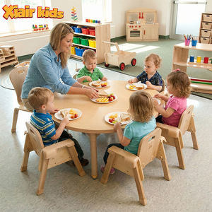 Ensemble <span class=keywords><strong>de</strong></span> meubles <span class=keywords><strong>de</strong></span> garderie sécurisés, table et chaises en bois aux coins arrondis pour la maternelle, la garderie, la salle <span class=keywords><strong>de</strong></span> classe, la zone <span class=keywords><strong>de</strong></span> jeux - Product Image 1