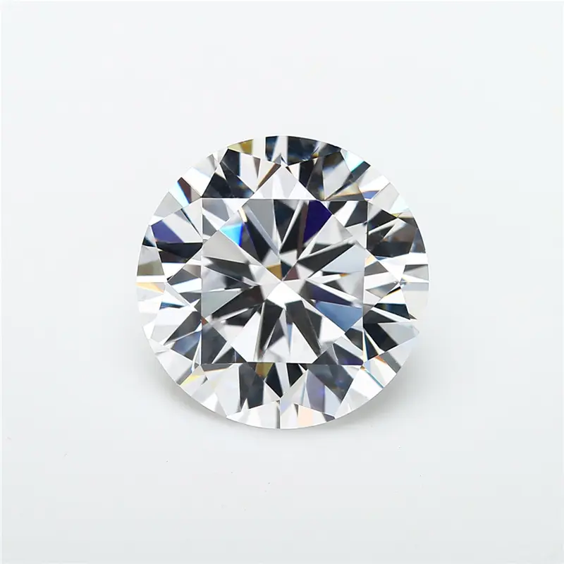 GRA yuvarlak parlak kesim beyaz Moissanite elmas taş 3mm-12mm gevşek Lab Grown Moissanite nişan yüzüğü küpe kolye