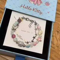 Bracelet extensible en pierres naturelles avec chat et papillon, cordon élastique, unisexe, réglable, bijoux tendance, cadeau