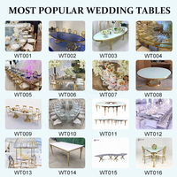 Tables de salle à manger modernes de luxe rondes en acier inoxydable pour hôtels, mariages et événements, avec plateau en verre trempé doré