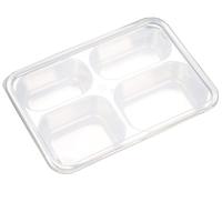 304 acier inoxydable 5 compartiments indien Thali déjeuner plateau école restauration rapide cantine divisé dîner mess assiettes avec couvercle en plastique