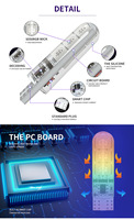 Bombilla LED X-7SEVEN T10 RGB Canbus sin errores, sin polaridad, 194 168 W5W 6000k 4W, control inteligente, luz automática