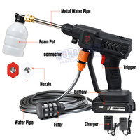Nettoyeur haute pression portable 21V, batterie lithium électrique rechargeable, pistolet de lavage de voiture sans fil