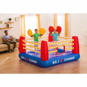 Ring de boxe gonflable pour enfants, ensemble de jeu portable en PVC avec gants et design d'arène - Product Image 2