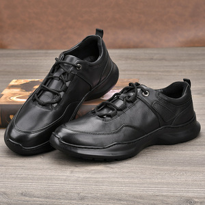 Chaussures décontractées pour hommes en cuir véritable à bout rond et lacets, semelle intermédiaire EVA amortissante, semelle extérieure en caoutchouc, collection automne - Product Image 3