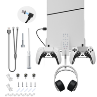 Support mural pour console de jeu, support pour accessoires PS5 Slim, support pour manette, support pour casque, support de rangement