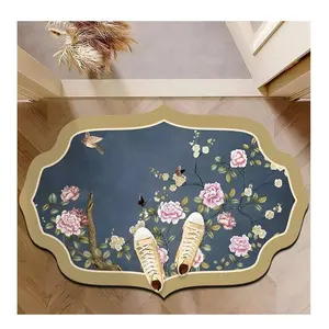 New Chinese Style Supports Customization Different Sizes Entrance Floor Mats DIY Silk Ring Material 3D Carpets Thicken Area Rugs