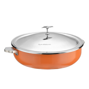 Juego de calentadores de alimentos térmicos de acero inoxidable, olla para sopa, cacerola con tapa, calentador de alimentos tipo buffet con quemador de alcohol, olla caliente - Product Image 4