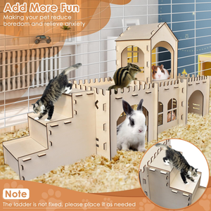 Extra Large Wooden <span class=keywords><strong>Rabbit</strong></span> Hideout Castle Indoor Outdoor Bunny <span class=keywords><strong>Houses</strong></span> destacável pequeno Animal Play Hideaway Hut para Coelhos - Product Image 4