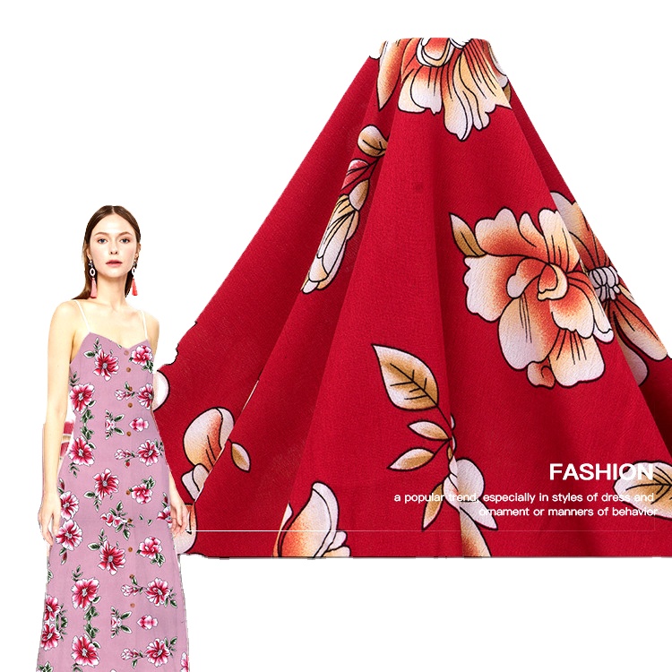 Ткань из вискозы для платьев с цифровой печатью 30s * 30s 100% г/см