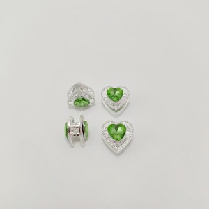Crystal Heart <b>Charms</b> <b>Silver</b> Plated Bezel Set Multicolor DIY Jewelry Accessories For Pen Phone Unisex Everyday Wear - Product Image 3