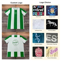 Maillot Rugby Personnalisé Manches Courtes Classique Old School Tee Shirts Mens Heavy Rugger Strong Green Striped Rugby Shirt