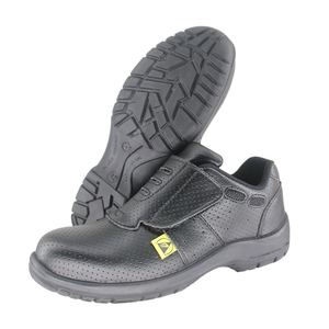 Chaussures de sécurité <span class=keywords><strong>SAIAN</strong></span>&OEM certifiées CE, antistatiques, noires, à tige haute, en cuir de vachette double couche, avec embout en acier, semelle intermédiaire en acier et semelle extérieure en caoutchouc - Product Image 1