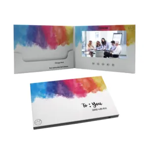 New Product Ideas Invitation Pockets Greeting Card For Business Gift Lcd Music Book Video Brochure 10.1 Inch Mailer Cards