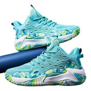 Chaussures de basket homme 2024, nouvelles chaussures de sport homme respirantes, haute élasticité, bleues, haute tige. - Product Image 6