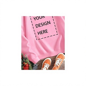 Pink Men's O-Neck Pullover Sweatshirt Printed Knitted Regular Sleeve Solid Design Front Logo Autumn Wear - Product Image 3