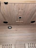Sauna infrarouge lointain moderne ODM 2 places en hemlock, faible EMF, avec chauffages en fibre de carbone, appareil de soins de santé intérieur, boîtier de configuration modulaire