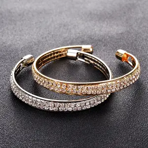CAOSHI Fashion Jewelry Bracelets & Bangles Cheap Silver Gold Plated Cuff Bracelet Opening Cubic Zirconia Bangles Women