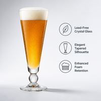Verre à jus élégant à pied haut, design créatif et original, pour usage commercial, idéal pour l'eau, la bière et le thé aux fruits