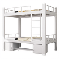 Lit superposé moderne à deux étages, réglable, avec rangement, cadre en métal, gain de place, portable, pour entrepôt, chambre à coucher, école