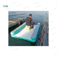 Plateforme flottante gonflable en vinyle bleu, fabrication directe d'usine, avec pompe à air et kit de réparation, pour bateau de pêche en mer, conception Drop Stitch