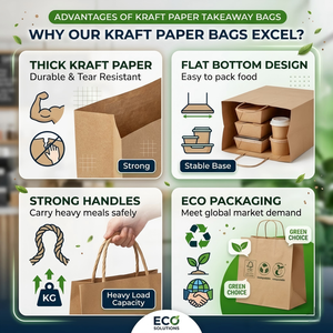 Custom Logo Takeaway <b>Paper</b> Bag Kraft Food Packaging Bag Eco Friendly Shopping Bag for Restaurant Fast Food Low MOQ - Product Image 6