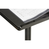 Podio de Acrílico Negro con Base Cuadrada de Aluminio, Atril de Plástico, Púlpito
