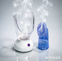 Masseur facial personnel à vapeur avec embout nasal, brume chaude pour le visage et le nez, pour le nettoyage des pores et le soulagement des sinus