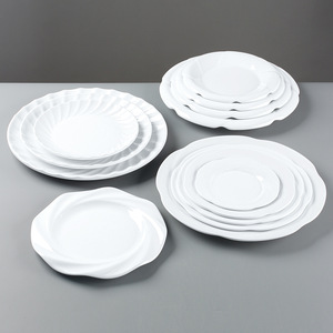 <b>Melamine</b> tableware, commercial catering, white lace <b>plate</b>, imitation porcelain <b>plate</b>, restaurant cold dish <b>plate</b>, banquet - Product Image 2