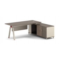 Meubles de bureau de direction modernes et luxueux, bureau de direction en forme de L convertible avec tiroir pour dossiers, pour l'espace de travail du PDG ou du directeur