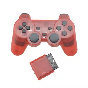 PS 2 조이스틱을 위한 PS2 2.4G 진동 controle를 위한 투명한 색깔 BT 무선 게임 패드 관제사